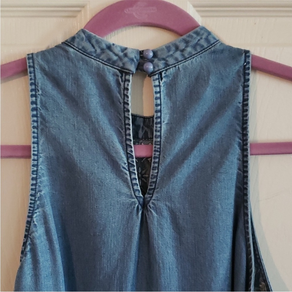 Speechless Chambray Embroidered Sleeveless Dress - Picture 5 of 9